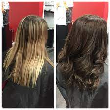 Before After Blonde To Brunette Transformation Amy Ziegler Versatilestrands Blonde Hair For Brunettes Hair Affair Hair Inspiration Color