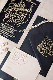 Great Gatsby Inspired Wedding In Toronto Canada Gold Wedding Invitations Black Wedding Invitations Script Wedding Invitations