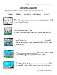 Natural Disasters Fill In The Blanks Worksheet In 2020 Weather Worksheets Weather Words Natural Disasters Activities