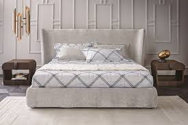 Solid Fir Wood Structure And Headboard Covered In Polyurethane Foam Upholstery Available In Various Fabrics And Lea Bed Furniture Upscale Furniture Home Decor