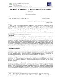 Pdf The Values Of Masculinity In William Shakespeares Macbeth