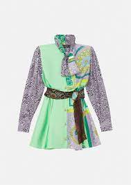 Maybe you would like to learn more about one of these? Versace Barocco Patchwork Print Silk Shirt Dress For Women Online Store Eu