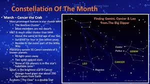 After heart disease, it is the second most common cause of death in the united states. Constellation Of The Month Cancer March 2016 Youtube