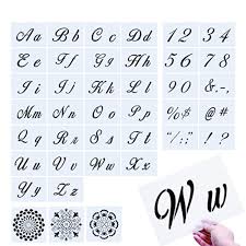 Printable letter stencils (free alphabet font and templates). Letter Stencils 39 Pcs Extra Larger Reusable Alphabet Art Craft Stencils 36 Plastic Letter Number Templates With 3 Mandala Stencils For Painting On Wood Wall Fabric Rock Fabric Metal Glass Buy Online