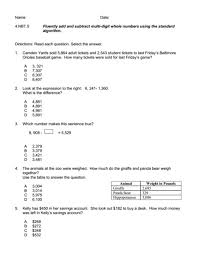 E.g., 706 equals 7 hundreds, 0 tens, and 6. 4 Nbt 5 Question Task Worksheet For 3rd 5th Grade Lesson Planet