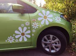 We also offer custom lettering for names. Crazy Daisy Flower Car Stickers Hippy Motors Car Stickers Vinyl Decals Transfers Girly Car Decals Cool Car Stickers Daisy Decal