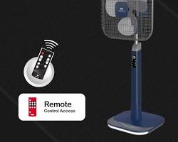 Image of Havells Aindrila Premium Pedestal Fan 400mm Blue Grey
