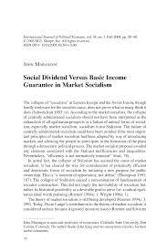 Claims that socialism is freedom sound bizarre. Pdf Social Dividend Versus Basic Income Guarantee In Market Socialism