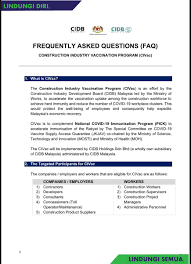 Maybe you would like to learn more about one of these? Cidb Malaysia On Twitter 1 2 Frequently Asked Questions Faq Construction Industry Vaccination Program Civac