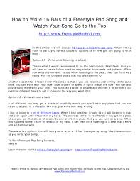 There is a difference between being a good rapper and writing a great rap song. How To Write Rap Bars Pdf