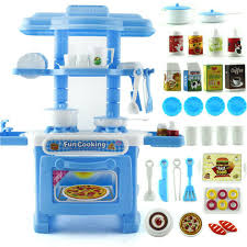 If you're not a fan of nicks and scratches on the floor (you can see my kitchen flooring in the picture), then it's better to buy lightweight play items. Plastic Kitchen Toy Kids Cooking Pretend Play Set Toddler Playset Toy Gift Blue Ebay
