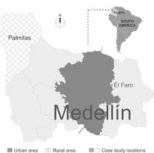 .medellín y el américa de cali en el estadio atanasio girardot se presentaron algunas peleas entre los al parecer, aficionados del américa intentaron robar las banderas de las barras de medellín. Map Of El Faro And Palmitas Medellin Colombia South America Source Download Scientific Diagram