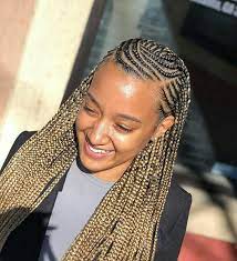 Top African Hairstyles On Instagram Half Cornrows Half Box Braids Slayedbyqueenbenz Ghanaianhair Half Cornrows Braided Hairstyles Beautiful Braids