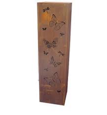 Edelrost Schmetterlingssaule Farfalla Rostig Metall Saule Metallmichl Edelrost Deko Rostiges Metall