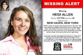 Heidi Allen Age Now 40 Missing 04 03 1994 Missing From New Haven Ny Anyone Having Information Should Contact Oswego Count Word Find Kids Poster Merritt