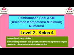 Akm Numerasi Pecahan Level 2 Kelas 4 Pembahasan Soal Youtube