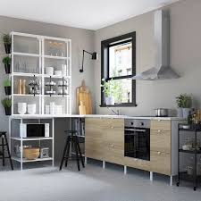 Here's an awesome collection of all different types of ikea kitchens, cabinets, countertops, colors and sizes including a separate section of small ikea kitchen ideas. Enhet Corner Kitchen White Oak Effect Ikea
