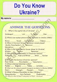 Free interactive exercises to practice online or download as pdf to print. Do You Know Ukraine Esl Worksheet By Zemi San