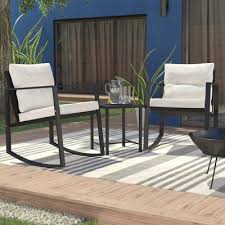 Wrought Studio Beauman 3 Piece 2 Seating Group With Cushions Wayfair In 2020 Patio Furniture For Sale Seating Groups Patio Seating