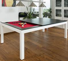 It is made out of wood and comes with another 2 benches included in the price you can use instead of chairs. Contemporary Pool Table White Powder Coated Fusiontables Convertible Dining Table Powder Coated Steel