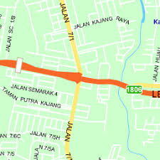 Postal code roads, streets and buildings on satellite photos; Bandar Baru Bangi Map Bandar Baru Bangi Malaysia