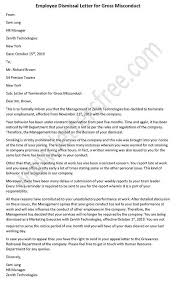 Employee Dismissal Letter For Gross Misconduct Lettering Hr Management Letter Sample