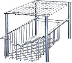 It's that, well, every time i opened and closed the drawer, the organizer would slide around. Amazon Com Decobros Stackable Under Sink Cabinet Sliding Basket Organizer Drawer Chrome Home Kitchen
