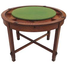Early 20th Century Craftsman Oak Flip Top Game Table 1stdibs Com Table Games Table Modern Furniture