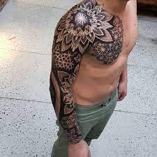 Day 4 Tomorrow We Finish Inkjecta Metrixneedles Mandala Dotwork Linework Geometric Chest Tattoo Men Geometric Tattoos Men Geometric Sleeve Tattoo