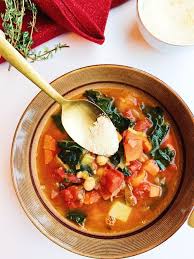 Hearty Kale Tomato And White Bean Soup Recipe White Bean Soup Soup Recipes Healthy Vegetarian Healthy Soup Recipes