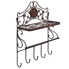 2,65m breit 0,60m tiefe und 1,70m. Garderobe Eisen Regal Wandregal Wandgarderobe Im Nostalgie Antik Stil Braun Aubaho