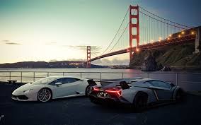 Wallpaper White And Silver Lamborghini Luxury Sport Cars San Francisco Bridge Usa 3840x2160 Uhd 4k Picture Image