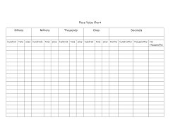 Pictures Place Value Chart Printable Easy Worksheet Ideas