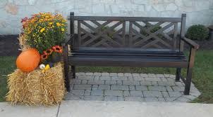 Check spelling or type a new query. Decorate Your Outside Bench This Fall Fall Outdoor Decor Outside Benches Fall Halloween Decor
