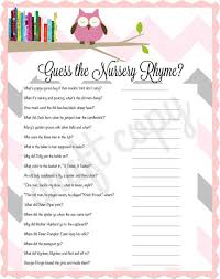 Baby Shower Nursery Rhyme Quiz Nursery Rhyme Baby Shower Elephant Baby Shower Theme Baby Shower