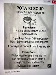 Ww Potato Soup Country Gravy Recipe Baked Potato Soup Recipe Country Gravy