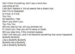 Watch official video, print or download text in pdf. Luthfiannisahay Butterfly Lyrics In English Bts