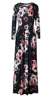 Limicao Women Fashion Printed Long Dress Three Quarter Sleeve Retro Vintage Flower Casual Floor Length Maxi Dress S Xxxl Shop2online Best Woman S Fashion Pr Long Dress Casual Maxi Dresses Casual Maxi