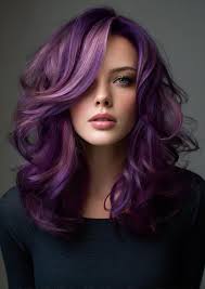 Deep violet purple hair with layered curls and magenta undertones 💜  #hairstyle #fblifestyle