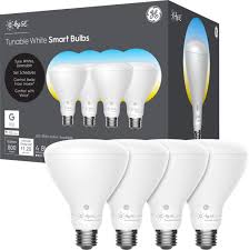 C By Ge Br30 Bluetooth Smart Led Floodlight Bulb With Google Assistant Alexa Homekit 4 Pack Adjustable White 93096607 Best Buy