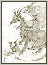 Dragon Mother With Hatchling By Quantumsuz On Deviantart Dragon Pictures Mother And Baby Animals Dragon Art