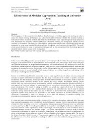Pdf Effectiveness Of Modular Approach In Teaching At University Level