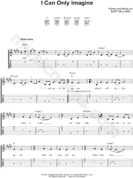 Mercyme I Can Only Imagine Guitar Tab In E Major Download Print Sku Mn0117523