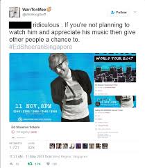 U quote(lltan @ may 16 2017, 11:28 am). Ed Sheeran Singapore