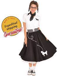 Shop 50s costumes for adults and kids, including sock hop costumes, car hop costumes, vintage poodle skirts, and grease costumes. 50 S Outfits For Every Occassion Poodle Skirts Poodle Tops More