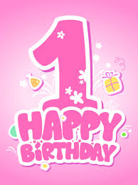 Happy 1st birthday, you sweet thing. Pink Happy 1st Birthday Card Birthday Greeting Cards By Davia