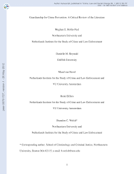 Pdf Guardianship For Crime Prevention A Critical Review Of The Literature