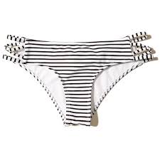 Black And White Striped Bathing Suit Bottoms Hollister Strappy Side Cheeky Swim Bottom 17 Liked On Polyvore Featuring Swimwear Bikinis Bikin Cheeky Bikinis White Strappy Bikini White Bikini Bottoms