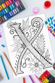 Free download from kate hadfield designs. Zentangle Letter X Design Free Printable Kids Activities Blog