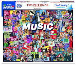 The rolling stones, tongue, jeans. Music 1000 Piece Jigsaw Puzzle White Mountain Puzzles